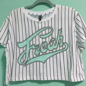 H&M "fresh" graphic crop top